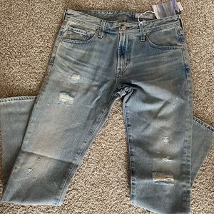 AG JEANS
Dylan Distressed Straight-Leg Jeans